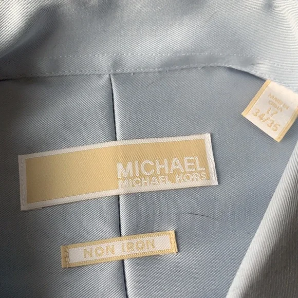 Michael Kors Non Iron Steel Gray Men’s Dress Shirt 17 34/35 BNWT - Picture 2 of 6